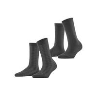 ESPRIT Damen Pepita Pattern Multipack W So Baumwolle Gemustert Socken, Grau Dark Rock 3093, 35-38 (2er Pack)