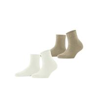 ESPRIT Damen Plush W SSO Baumwolle einfarbig Socken, Mehrfarbig Off-White Sand Melange 0010, 35-38 (2er Pack)