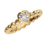 Esprit Damen-Ring 925 Sterling Silber rhodiniert Kristall Zirkonia Pellet Heart Gold weiß