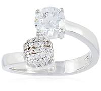 Esprit Damen-Ring Composition 925 Silber rhodiniert Zirkonia weiß Brillantschliff