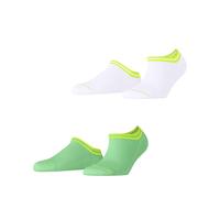 ESPRIT Damen Sneakersocken Base Stripe Multipack W Sn Baumwolle kurz gemustert 2 Paar, Mehrfarbig Green White 0030, 39-42
