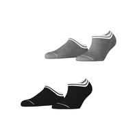 ESPRIT Damen Sneakersocken Base Stripe Multipack W Sn Baumwolle kurz gemustert 2 Paar, Mehrfarbig Grey Navy Blue 0050, 35-38