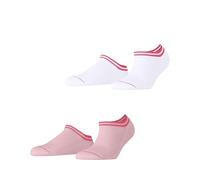 ESPRIT Damen Sneakersocken Base Stripe Multipack W Sn Baumwolle kurz gemustert 2 Paar, Mehrfarbig Pink White 0020, 35-38