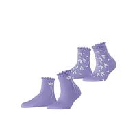 ESPRIT Damen Sneakersocken Blossom Multipack W Sso Viskose kurz gemustert 2 Paar, Lila Thimble 6996, 35-38