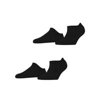 ESPRIT Damen Easy Rib 2-Pack W SN Baumwolle kurz einfarbig 2 Paar Sneakersocken, Mehrfarbig (Schwarz 0050), 35-38 (2er Pack)