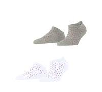 ESPRIT Damen Sneakersocken Fine Dot Multipack W Sn Baumwolle kurz gemustert 2 Paar, Mehrfarbig Grey White 0210, 35-38