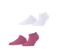 ESPRIT Damen Sneakersocken Fine Dot Multipack W Sn Baumwolle kurz gemustert 2 Paar, Mehrfarbig White Pink Mix 0020, 39-42