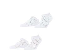 ESPRIT Damen Sneakersocken Fine Dot Multipack W Sn Baumwolle kurz gemustert 2 Paar, Weiß White 2000, 39-42