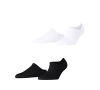 ESPRIT Damen Sneakersocken Fine Rhomb Multipack W Sn Baumwolle kurz gemustert 2 Paar, Mehrfarbig Weiß Schwarz 0050, 35-38