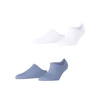 ESPRIT Damen Fine Rhomb 2-Pack W SN Baumwolle kurz gemustert 2 Paar Sneakersocken, Mehrfarbig (Weiß Blau 0030), 39-42 (2er Pack)
