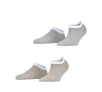 ESPRIT Damen Sneakersocken Fine Stripe Multipack W Sn Baumwolle kurz gemustert 2 Paar, Mehrfarbig Beige Brown 0190, 35-38