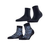 ESPRIT Damen Sneakersocken Geranium Multipack W Sso Baumwolle kurz gemustert 2 Paar, Blau Navy Blue Mix 0040, 39-42