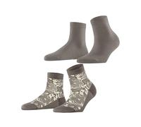 ESPRIT Damen Sneakersocken Geranium Multipack W Sso Baumwolle kurz gemustert 2 Paar, Grau Grey Mix 0020, 39-42