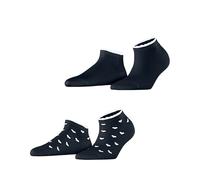 ESPRIT Damen Sneakersocken Little Hearts 2-Pack W Sn Baumwolle kurz gemustert 2 Paar, Blau Marine 6120, 39-42