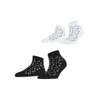 ESPRIT Damen Sneakersocken Playful Hearts 2-Pack W Sn Baumwolle kurz gemustert 2 Paar, Mehrfarbig Sortiment 0050, 35-38