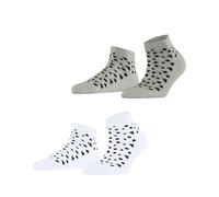 ESPRIT Damen Sneakersocken Playful Hearts 2-Pack W Sn Baumwolle kurz gemustert 2 Paar, Mehrfarbig Sortiment 0010, 35-38