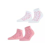 ESPRIT Damen Sneakersocken Playful Hearts 2-Pack W Sn Baumwolle kurz gemustert 2 Paar, Mehrfarbig White Grey Mix 0040, 39-42