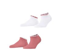 ESPRIT Damen Sneakersocken Romantic 2-Pack W SN Viskose kurz einfarbig 2 Paar, Mehrfarbig (Weiß Rosa 0020), 35-38