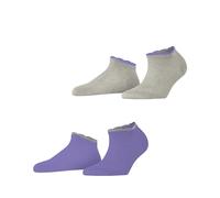 ESPRIT Damen Sneakersocken Romantic Multipack W Sn Viskose kurz einfarbig 2 Paar, Mehrfarbig Grau Lila 0030, 39-42