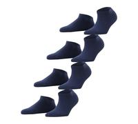 ESPRIT Damen Solid W SN Baumwolle kurz einfarbig Multipack Sneakersocken, Blau (Marine 6120) neu-umweltfreundlich-4 Paar, 36-41 (4er Pack)