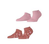 ESPRIT Damen Sneakersocken Spring Flowers Multipack W Sn Baumwolle kurz gemustert 2 Paar, Rosa Rose Mix 0070, 39-42
