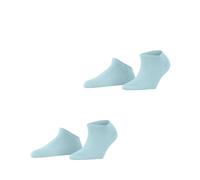 ESPRIT Damen Sneakersocken Uni 2-Pack W SN Baumwolle kurz einfarbig 2 Paar, Blau (Barely Blue 6588), 39-42