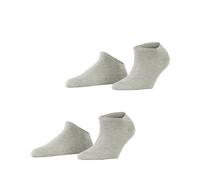 ESPRIT Damen Uni 2-Pack W SN Baumwolle kurz einfarbig 2 Paar Sneakersocken, Blickdicht, Grau (Grey/Red 3821), 6-8 (2er Pack)