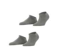 ESPRIT Damen Sneakersocken Uni Multipack W Sn Baumwolle kurz einfarbig 2 Paar, Grau Light Grey Melange 3390, 35-38