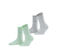 ESPRIT Damen Socken Allover Stripe Multipack W So Baumwolle gemustert 2 Paar, Mehrfarbig Green Grey 0240, 35-38