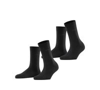 ESPRIT Damen Socken Basic Easy Multipack W So Baumwolle einfarbig 2 Paar, Schwarz Black 3000, 35-38