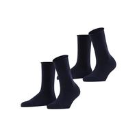 Esprit Damen Socken Basic Pure 6120 2er Pack Baumwolle einfarbig Marine 35-38