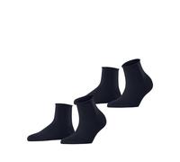ESPRIT Damen Kurzsocken Basic Pure 2-Pack W SSO Baumwolle einfarbig 2 Paar, Blau (Space Blue 6116), 35-38