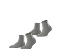 ESPRIT Damen Socken Basic Pure 2-Pack W SSO Baumwolle einfarbig 2 Paar, Grau (Light Grey 3400), 35-38