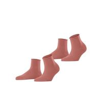 ESPRIT Damen Socken Basic Pure Multipack W Sso Baumwolle einfarbig 2 Paar, Rosa Peach 8796, 39-42
