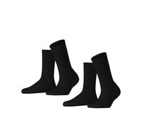 ESPRIT Damen Socken Basic Tennis 2-Pack W SO Baumwolle einfarbig 2 Paar, Mehrfarbig (Schwarz 0060), 39-42