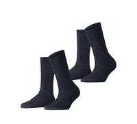 ESPRIT Damen Cloud 2-Pack W SO Baumwolle einfarbig 2 Paar Socken, Blau (Navy Melange 6127), 35-38 (2er Pack)