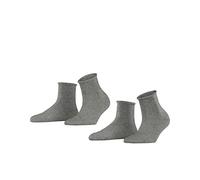ESPRIT Damen Socken Cozy Dot 2-Pack W SSO Wolle einfarbig 2 Paar, Grau (Silver 3290), 35-38