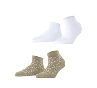 ESPRIT Damen Socken Eclipse Dots Multipack W Sn Baumwolle gemustert 2 Paar, Mehrfarbig Sand Melange White 0040, 35-38