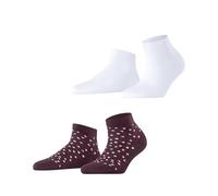ESPRIT Damen Socken Eclipse Dots Multipack W Sn Baumwolle gemustert 2 Paar, Mehrfarbig Shadow Red White 0020, 35-38