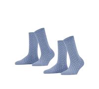 ESPRIT Damen Socken Fine Dot 2-Pack, Biologische Baumwolle, 2 Paar, Blau (Jeans 6458), 39-42