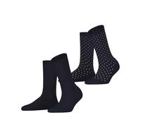 Esprit Socken Fine Dot 2-Pack Damen Baumwolle gemustert Marine 35-38