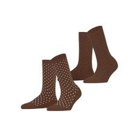 ESPRIT Damen Fine Dot 2-Pack W SO Baumwolle Gemustert 2 Paar Socken, Braun (Rosewood 5225), 39-42 (2er Pack)