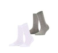 ESPRIT Damen Socken Fine Dot Multipack W So Baumwolle gemustert 2 Paar, Mehrfarbig Grey White 0040, 35-38