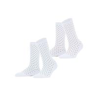 ESPRIT Damen Socken Fine Dot Multipack W So Baumwolle gemustert 2 Paar, Mehrfarbig Weiß 0030, 35-38