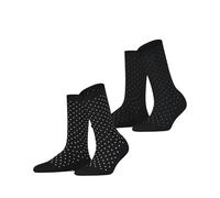 ESPRIT Damen Socken Fine Dot Multipack W So Baumwolle gemustert 2 Paar, Schwarz Black 3000, 35-38