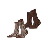 ESPRIT Damen Fine Line 2-Pack W SO Baumwolle Gemustert 2 Paar Socken, Mehrfarbig (Sortiment 0080), 35-38 (2er Pack)