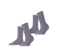 ESPRIT Damen Fine Line 2-Pack W SO Baumwolle Gemustert 2 Paar Socken, Mehrfarbig (Sortiment 0060), 39-42 (2er Pack)