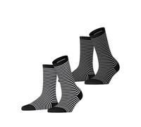 ESPRIT Damen Socken Fine Line Multipack W So Baumwolle gemustert 2 Paar, Mehrfarbig Black Mix 0050, 35-38