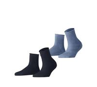 ESPRIT Damen Socken Fine Mesh Multipack W Sso Baumwolle einfarbig 2 Paar, Blau Blue Navy 0040, 35-38