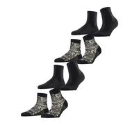 ESPRIT Damen Socken Geranium Flower Multipack W Sso Baumwolle gemustert 4 Paar, Schwarz Black Mix 0050, 39-42